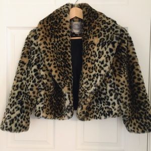 F21 Cropped Leopard Coat